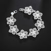 Pretty designer fine flowers chain 925 sterling silver Bracelet for women charms jewelry Wedding party lady gifts