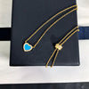 Product Blue Love Necklace Bohemia Summer Adjustable Turquoise Stone Necklaces Women Jewelry Zk30