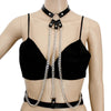 Pu Leather Harness Belt Bondage Cage Gothic Chain Body Necklace Chain Women Punk Necklaces Festival Jewelry chain necklace