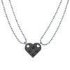Punk 2Pcs Heart Brick Couples Love Necklace For Lovers Women Men Elements Friendship Necklaces Valentines Gift Jewelry