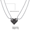 Punk 2Pcs Heart Brick Couples Love Necklace For Lovers Women Men Elements Friendship Necklaces Valentines Gift Jewelry