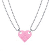 Punk 2Pcs Heart Brick Couples Love Necklace For Lovers Women Men Elements Friendship Necklaces Valentines Gift Jewelry