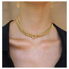 Punk Circle Choker Necklace  Hip Hop Miami Cuban Big Chunky  Gold Color Thick Chain Necklace For Women Jewelry Collars