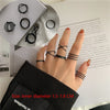Punk Finger Rings 6pcs/set Minimalist Smooth Gold/Black Geometric Metal Rings for Women Girls Party Jewelry bijoux femme