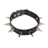 Punk PU Leather Lock Key Heart Round Rivet Collar Studded Choker Necklace  Gothic Rock Stainless Steel  Unisex Neck Chain