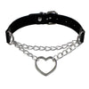 Punk Rock Gothic Choker PU Leather Heart Round Spike Rivet Collar Studded Choker Necklace Body Jewelry Birthday Party Gift