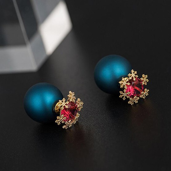 New Quality Dangle Pearl Earring Zircon Crystal Gold & Silver D Letter Long Line Crystal Earring Female Anti-Allergy Design