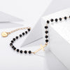 Quality Rosary Cross Charms Bracelet Black Onyx Beades Gold Silver Plated Stainless Steel Chain Bracelets for Women Girls