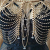 RJRH21 Women Handmade Rhinestone Bra Shoulder Chains Jewelry Bling Crystal Beads Top Costume Jewelry 2 Colors