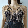 RJRH21 Women Handmade Rhinestone Bra Shoulder Chains Jewelry Bling Crystal Beads Top Costume Jewelry 2 Colors