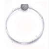New Real 925 Sterling Silver Heart-shaped CZ Bracelet For Women Fit Original European Bracelet Charm Jewelry bangle