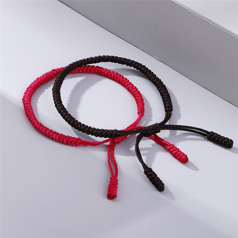 Red Rope Lucky Weave Bracelet Women Men Hand-knitted Stretch Charm Tibetan Braided Bracelets Friendship Bangles  Gifts