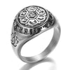 Religious Buddhism Lotus Pattern Ring Men's Ring Metal Buddhist Ring Accessories Party Jewelry