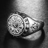 Religious Buddhism Lotus Pattern Ring Men's Ring Metal Buddhist Ring Accessories Party Jewelry