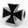 Religious Christian Cross Pattern Ring Men's Ring Templar Knight Crusader Knight Ring Metal Ring Accessories Party Jewelry