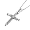 Religious Christian Cross Pendant Necklace for Women Bohemian Crystal Inlaid Hanging Necklace Accessories Jewelry