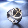 Religious Christianity Jesus Cross Pattern Ring Men's Ring Trendy Metal Ring Accessories Party Jewelry