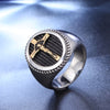 Religious Christianity Jesus Cross Pattern Ring Men's Ring Trendy Metal Ring Accessories Party Jewelry