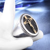 Religious Christianity Jesus Cross Pattern Ring Men's Ring Trendy Metal Ring Accessories Party Jewelry