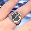 Religious Christianity Jesus Cross Pattern Ring Men's Ring Trendy Metal Ring Accessories Party Jewelry