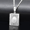 Religious Islam Muslim Photo Frame Pendant Necklace Women's Necklace Metal Photo Frame Accessories Party Jewelry