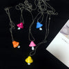 Resin Imitation Mushroom Pendant Necklaces For Women Colorful Simple Cute Charm Necklaces Sweater Chain Jewelry Gifts