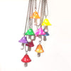 Resin Imitation Mushroom Pendant Necklaces For Women Colorful Simple Cute Charm Necklaces Sweater Chain Jewelry Gifts