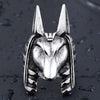 Retro Animal Fox Head Ring Men's Ring Vintage Metal Silver-Plated Egyptian Guardian Anubis Ring Accessories Party Jewelry