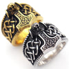 Retro Animal Wolf Head Pattern Viking Rune Ring Men's Ring Vintage Metal Ring Accessories Party Jewelry