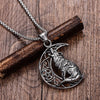 Retro Animal Wolf Roar Moon Necklace Pendant Men's Necklace Metal Sliding Pendant Necklace Accessories Party Jewelry