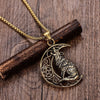 Retro Animal Wolf Roar Moon Necklace Pendant Men's Necklace Metal Sliding Pendant Necklace Accessories Party Jewelry