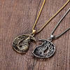 Retro Animal Wolf Roar Moon Necklace Pendant Men's Necklace Metal Sliding Pendant Necklace Accessories Party Jewelry