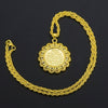 Retro Arab Muslim Islam Arah Scripture Pendant Rhinestone Necklace Religious Jewelry