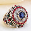 Retro Bohemian Crystal Inlaid Ring Women's Ring Austrian Rhinestone Inlaid Metal Ring Accessories Party Jewelry Size 7 ~ 10