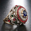 Retro Bohemian Crystal Inlaid Ring Women's Ring Austrian Rhinestone Inlaid Metal Ring Accessories Party Jewelry Size 7 ~ 10