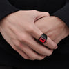 Retro Bohemian Red Crystal Inlaid Ring Men's Ring Black Metal Crystal Ring Accessories Party Jewelry