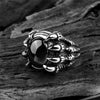 Retro Dragon Claw Black Red Birthstone Inlaid Ring Men's Ring Metal Animal Ring Accessories Party Jewelry Size 8-11
