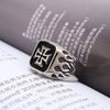 Retro Flame Printing Celtic Cross Pattern Ring Men's Ring Vintage Metal Ring Accessories Party Jewelry