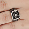 Retro Flame Printing Celtic Cross Pattern Ring Men's Ring Vintage Metal Ring Accessories Party Jewelry