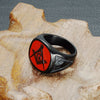 Retro Letters AG Masonic Pattern Ring Men's Ring Black Red Metal Masonic Ring Accessories Party Jewelry