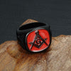 Retro Letters AG Masonic Pattern Ring Men's Ring Black Red Metal Masonic Ring Accessories Party Jewelry