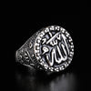 Retro Muslim Arabic Rune Pattern Ring Men's Ring Vintage Metal Plated-silver Ring Accessories Party Jewelry