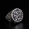 Retro Muslim Arabic Rune Pattern Ring Men's Ring Vintage Metal Plated-silver Ring Accessories Party Jewelry