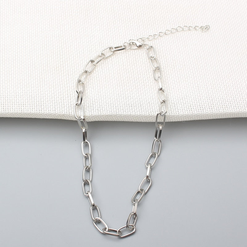 Retro Necklace Chains Chain for Women Exaggeration Collares Collar Necklaces Collier Naszyjnik Colar Choker Cadena Gold