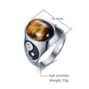Retro Oval Cat's Eye Stone Inlaid Ring Men's Ring Bohemian Crystal Inlaid Yin and Yang Figure Ring Accessories Party Jewelry