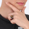 Retro Oval Cat's Eye Stone Inlaid Ring Men's Ring Bohemian Crystal Inlaid Yin and Yang Figure Ring Accessories Party Jewelry