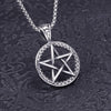 Retro Round Five-Pointed Star Pendant Necklace Men's Necklace Vintage Metal Sliding Round Pendant Accessory Party Jewelry