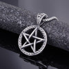 Retro Round Five-Pointed Star Pendant Necklace Men's Necklace Vintage Metal Sliding Round Pendant Accessory Party Jewelry