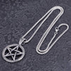 Retro Round Five-Pointed Star Pendant Necklace Men's Necklace Vintage Metal Sliding Round Pendant Accessory Party Jewelry
