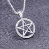 Retro Round Five-Pointed Star Pendant Necklace Men's Necklace Vintage Metal Sliding Round Pendant Accessory Party Jewelry